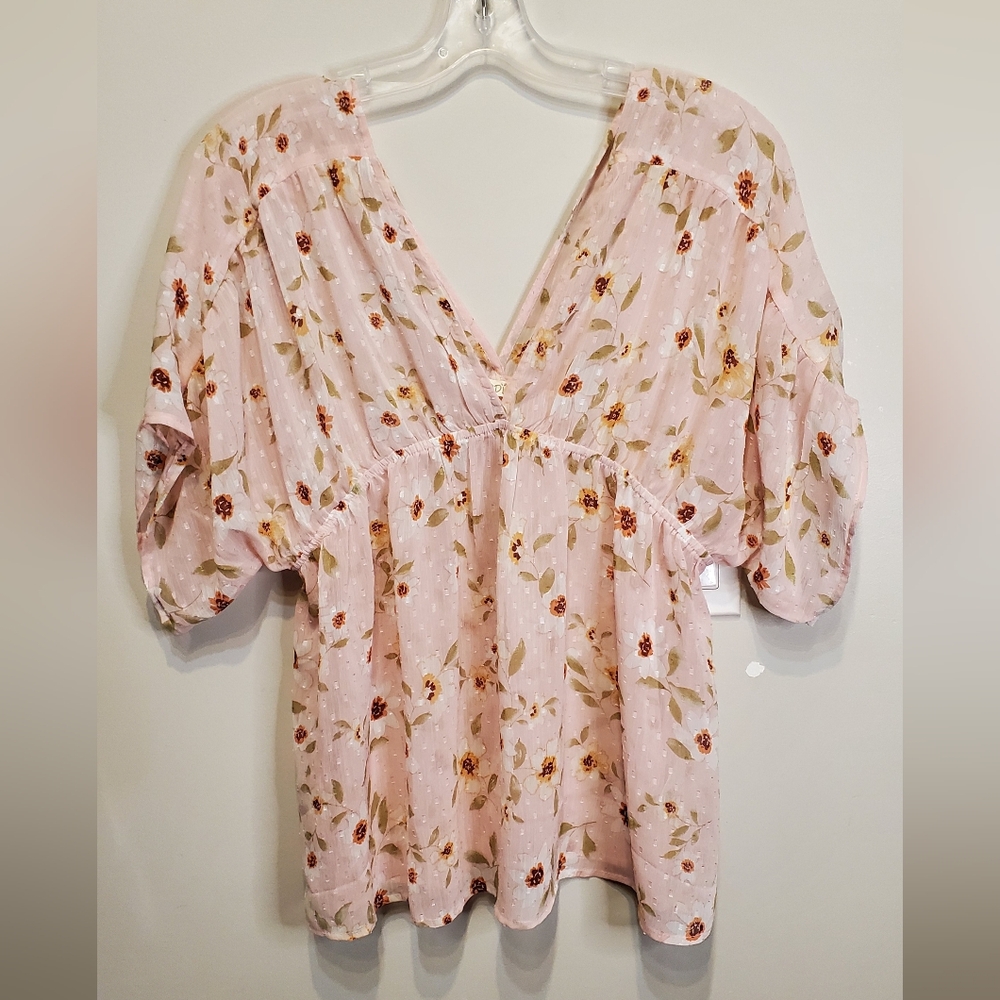 5. ODDY Pink Floral Blouse